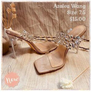 Nude Sandals with crystals, size 7.5